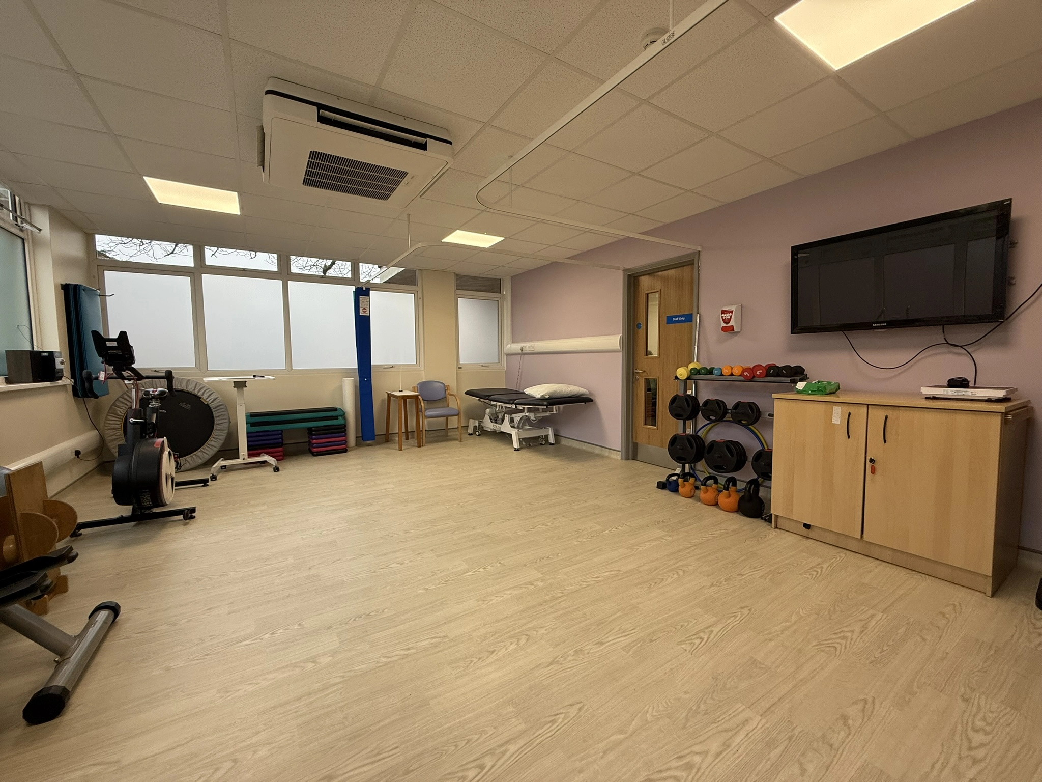 Physiotherapy room with equipment