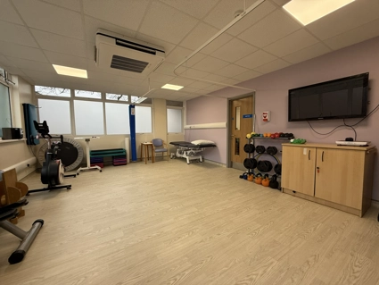 Physiotherapy room with equipment